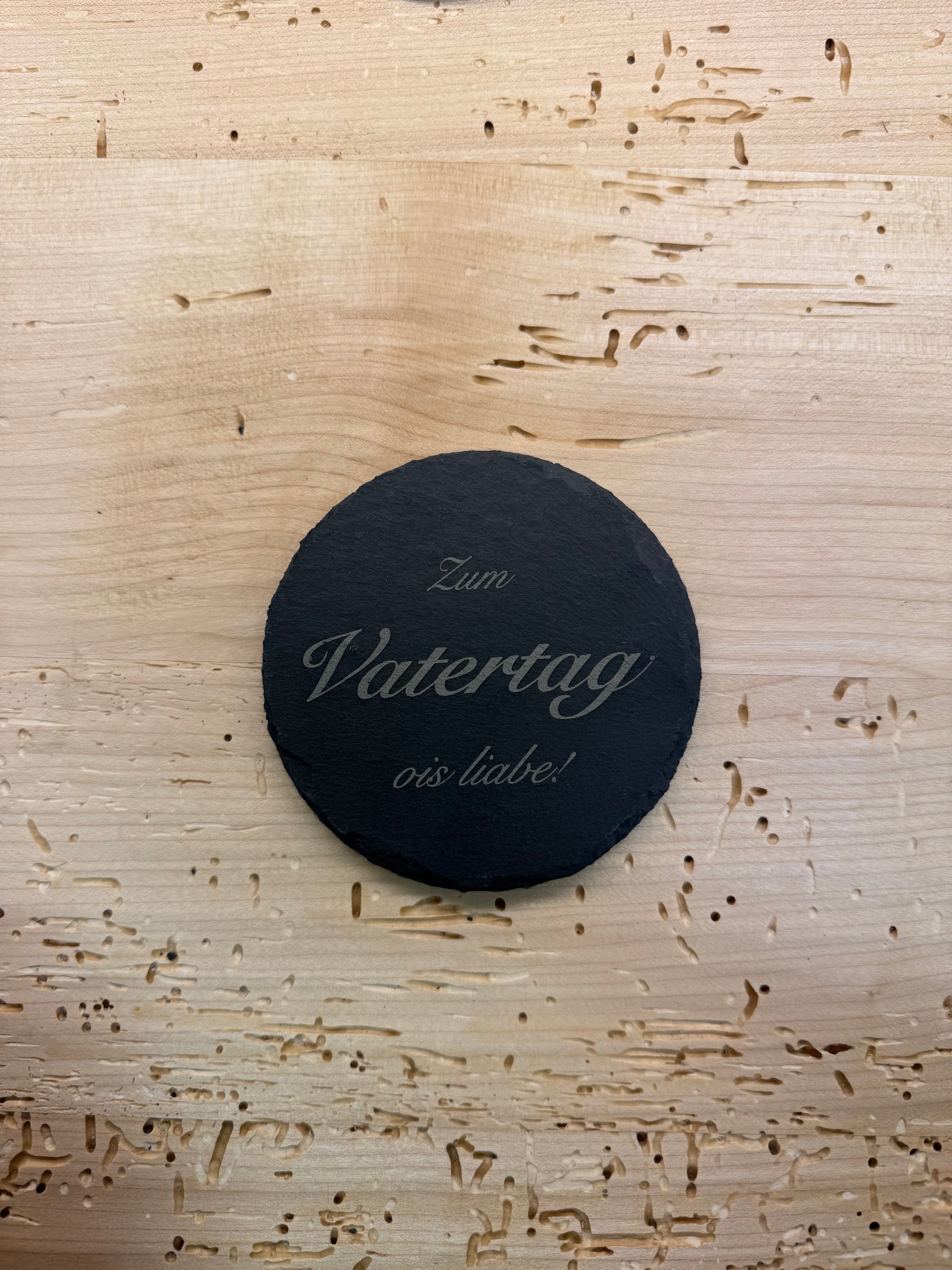 Schieferuntersetzer Muttertag oder Vatertag