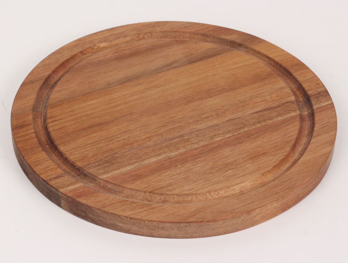 Holzbrett Akazie mit Gravur Rund