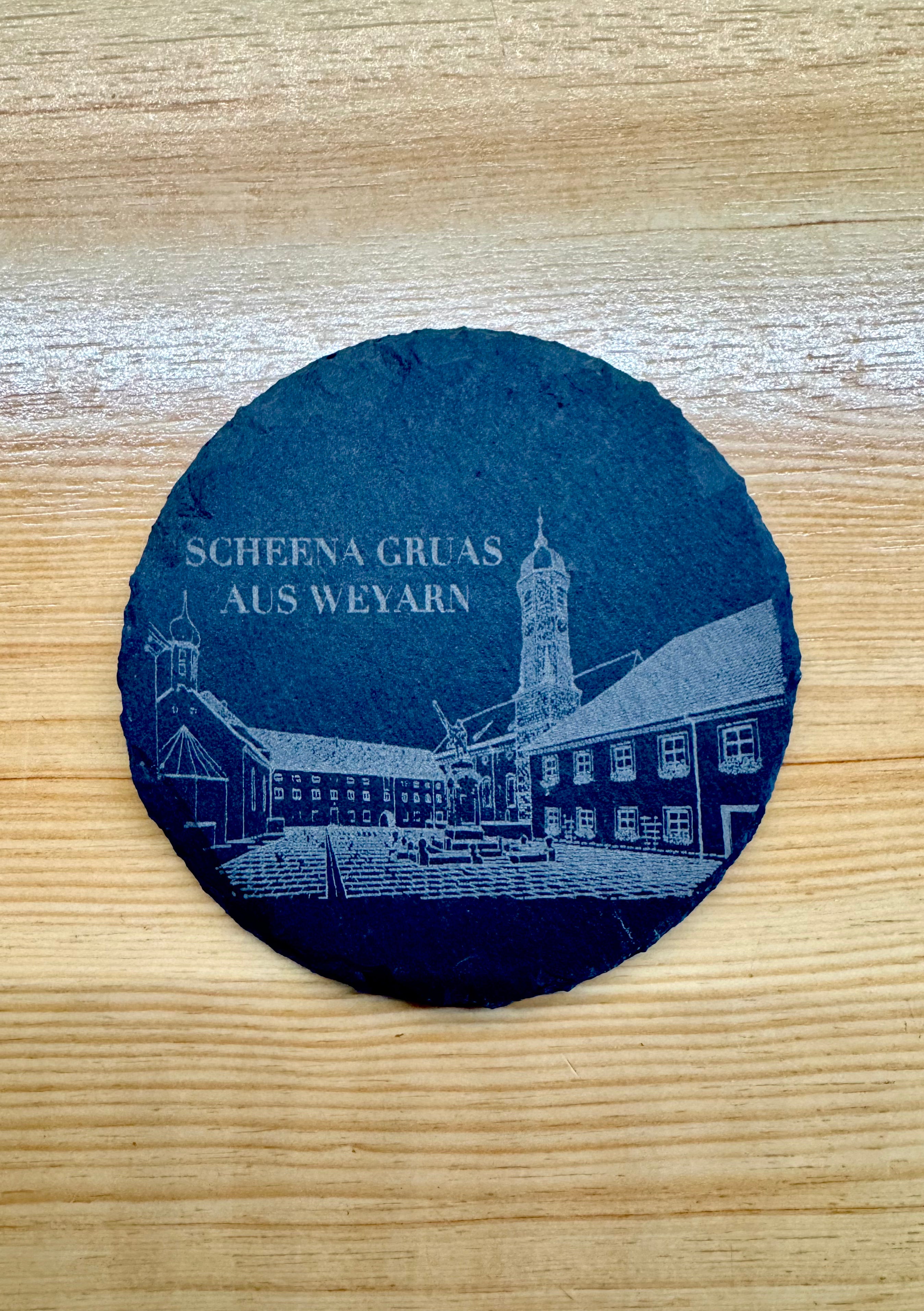 Schieferuntersetzer mit Motiv