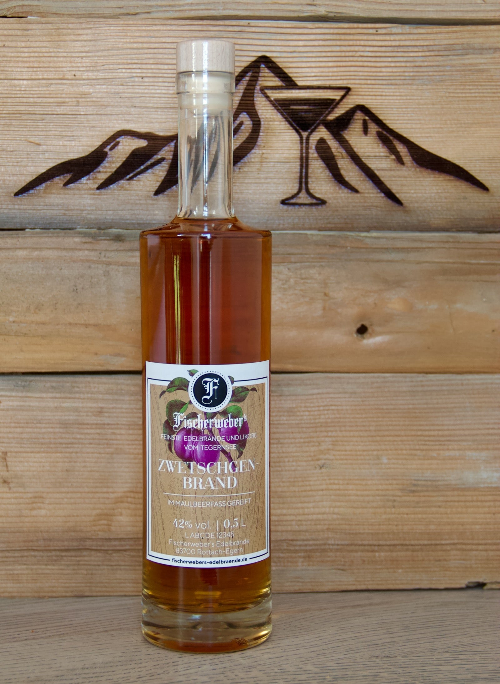 Fischerweber's Zwetschgenbrand 42,0% im Maulbeerfass