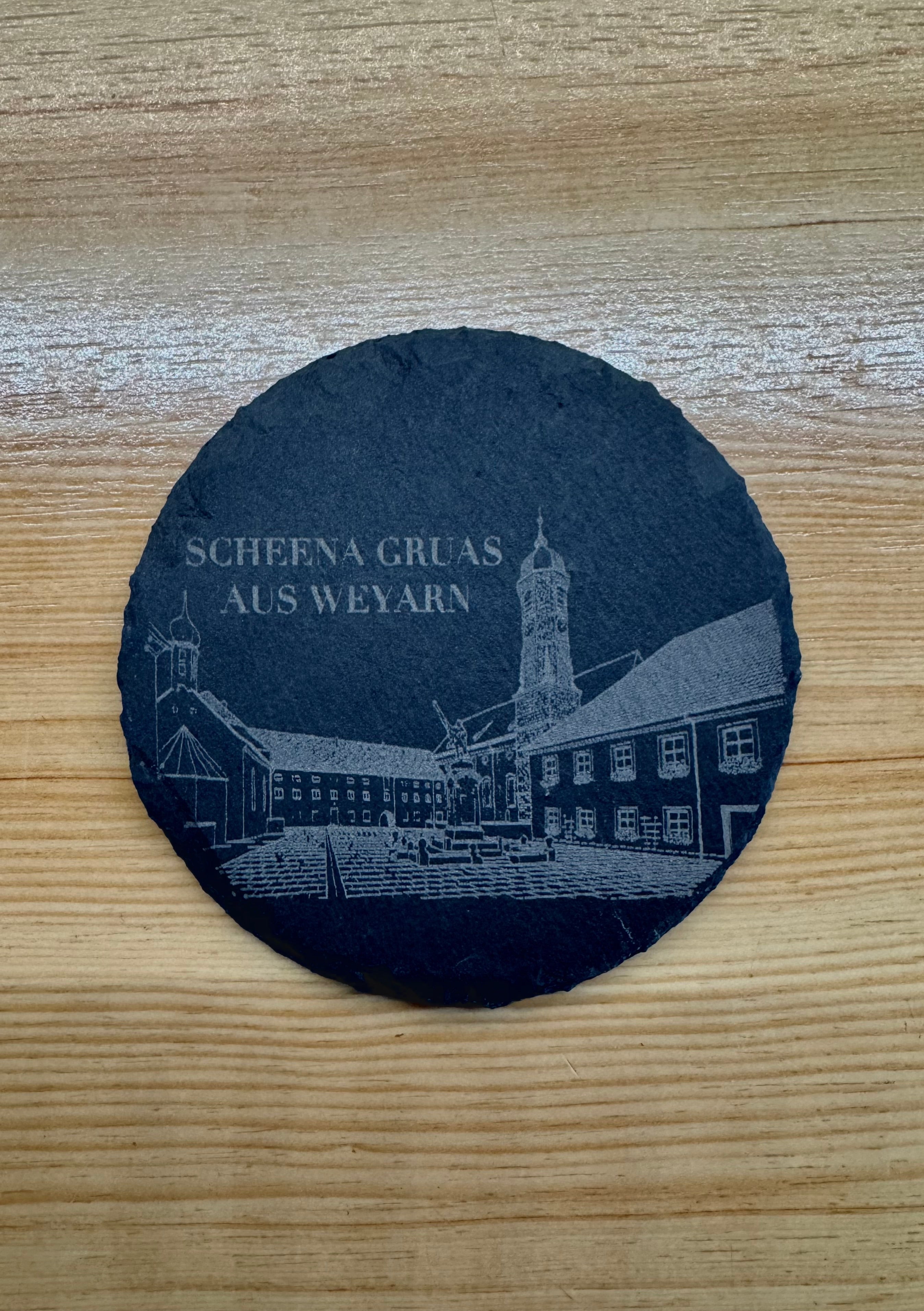 Schieferuntersetzer mit eigenem Motiv
