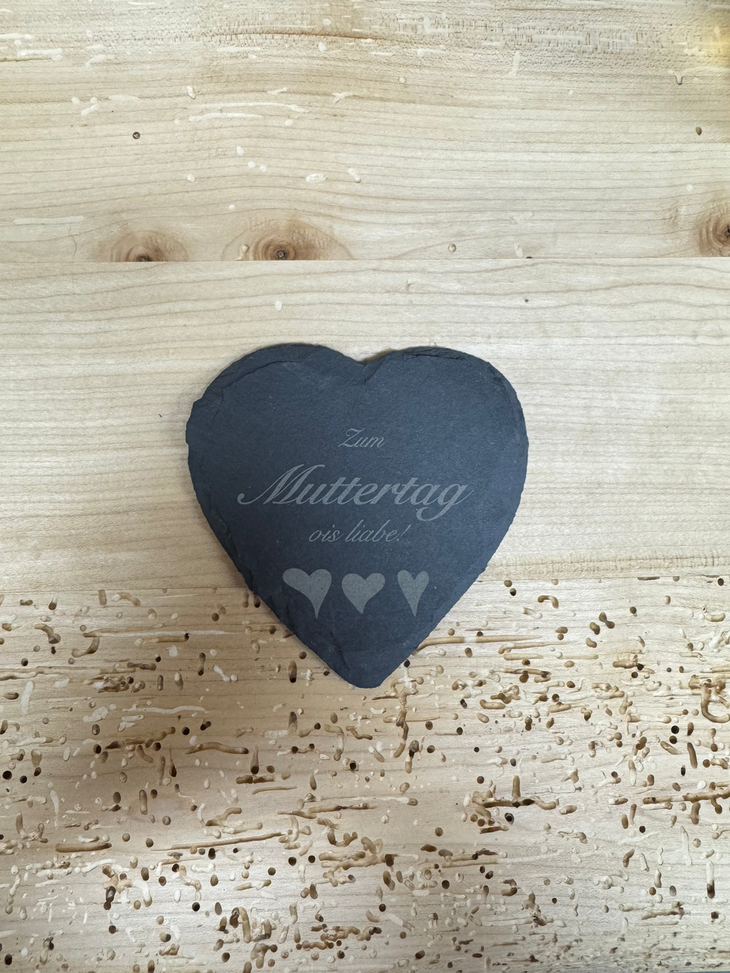 Schieferuntersetzer Muttertag oder Vatertag