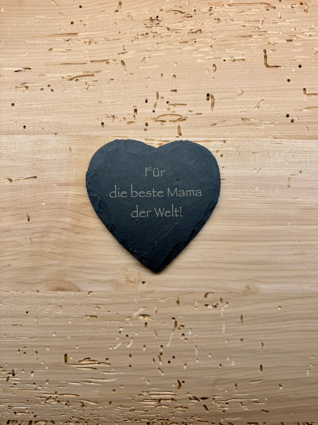 Schieferuntersetzer Muttertag oder Vatertag
